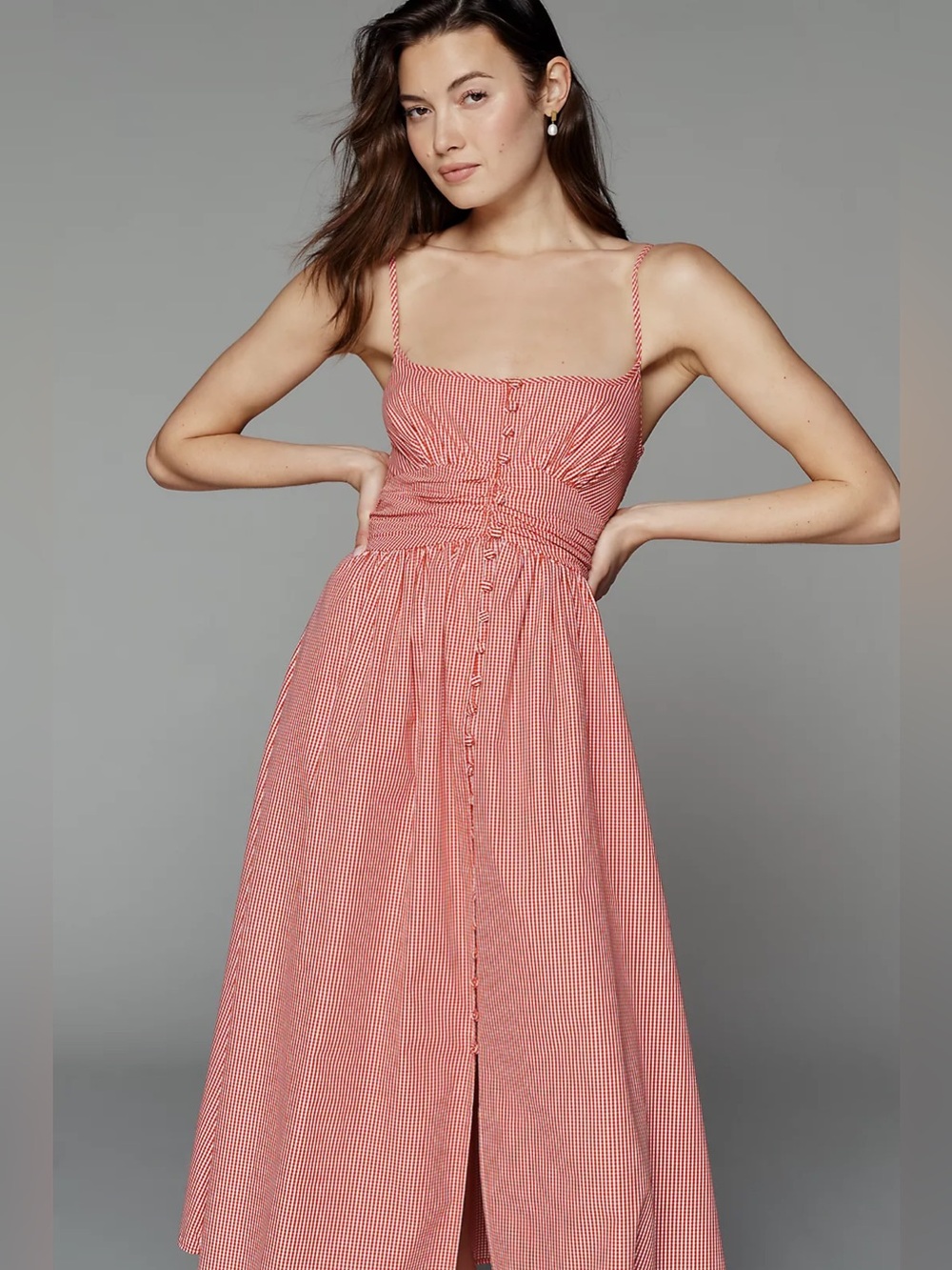 Anthropologie Katerina Button-Front Dress Womens Extra Small